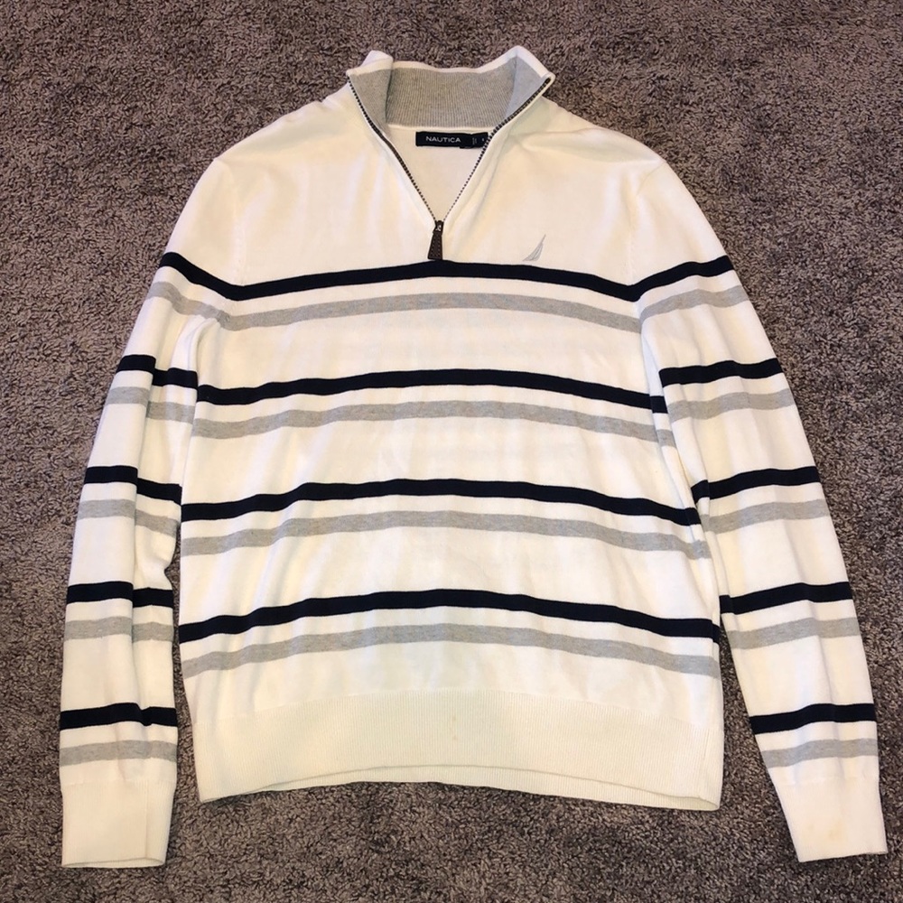 Nautica Striped 1/4 Zip Sweater